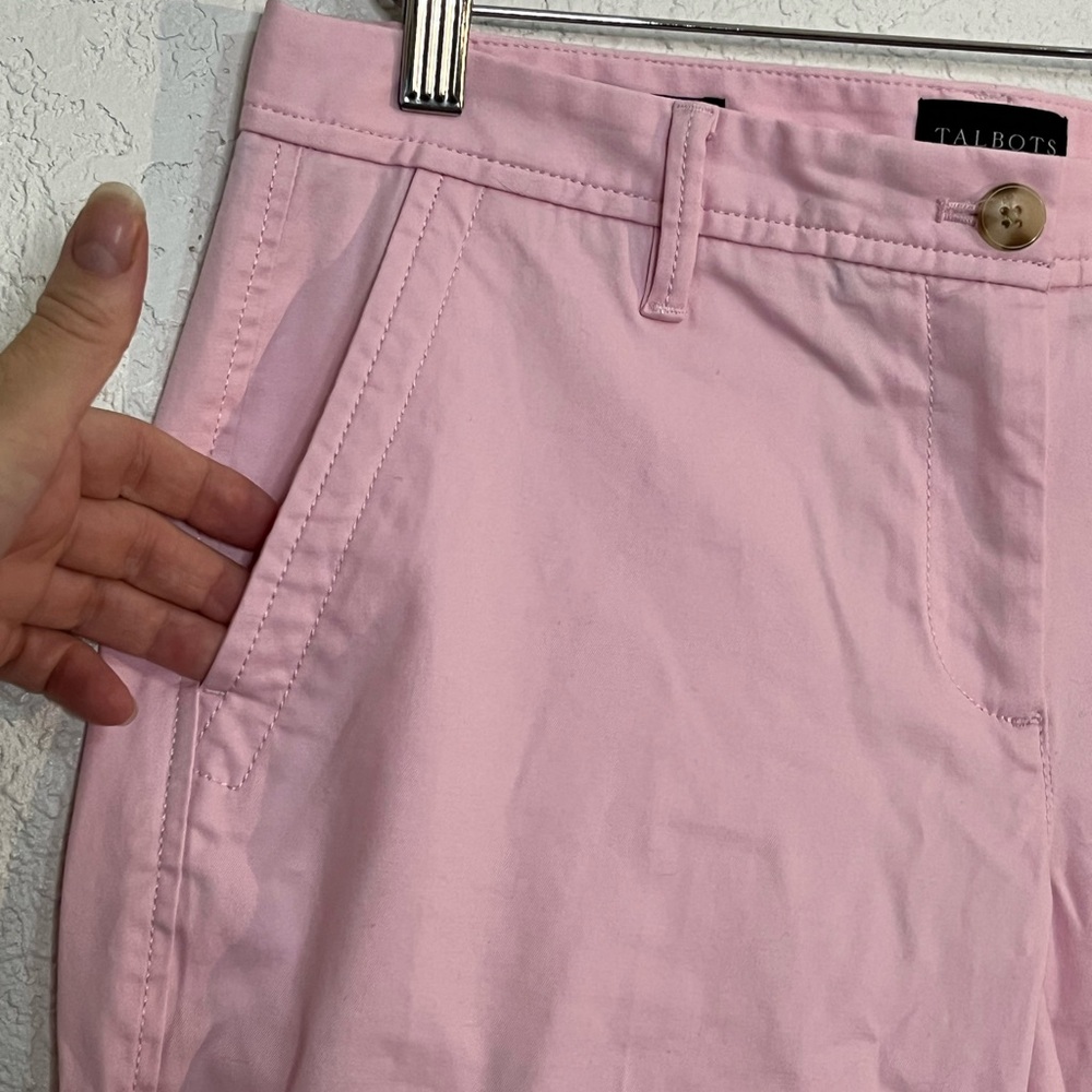 Talbots Relaxed chino straight leg in pink Office Business Casual Career Barbie - Picture 5 of 9